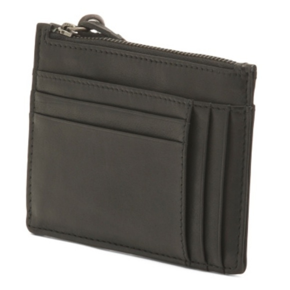 Black Leather Card Holder Wallet Made in India Clutch